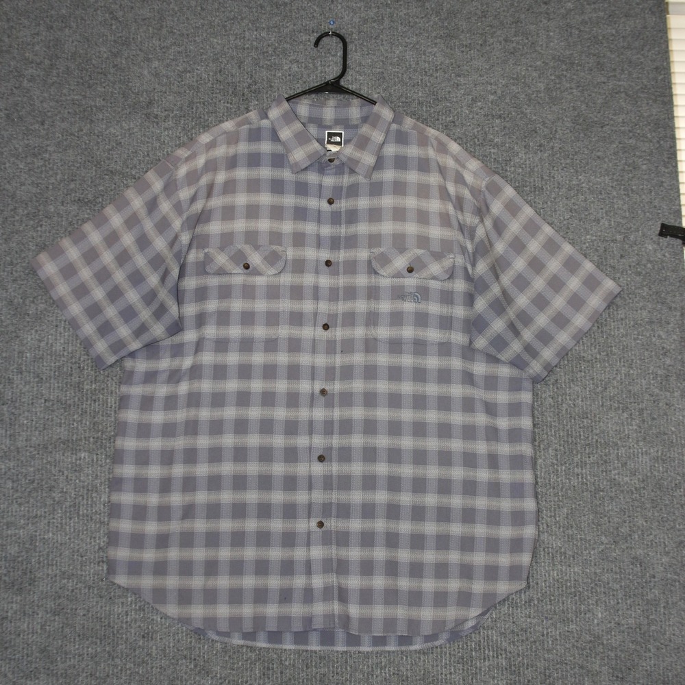The North Face Button Up Shirt Mens XXL Plaid Short Sleeve Outdoor Casual